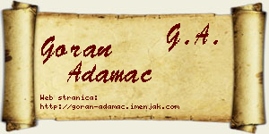 Goran Adamac vizit kartica